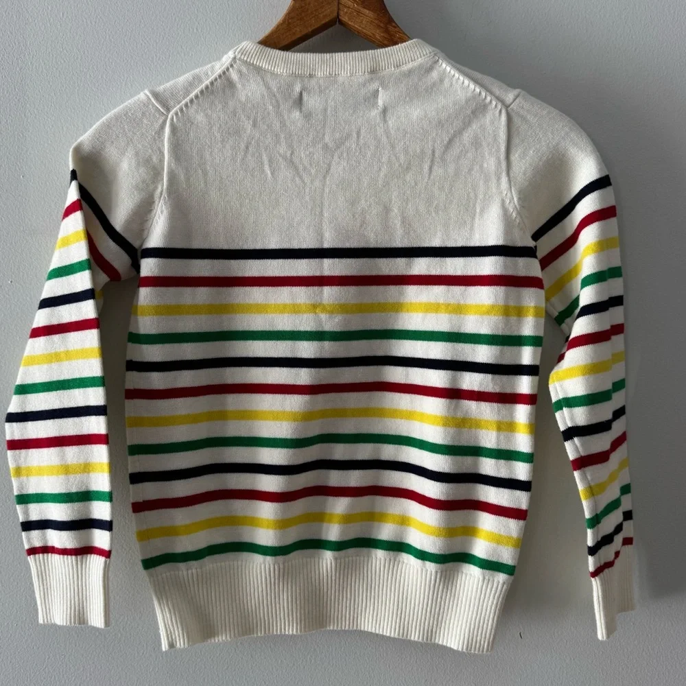 Primary Striped Sweater Sz 8-9, cotton, preppy, colorful, cute, classic, rainbow